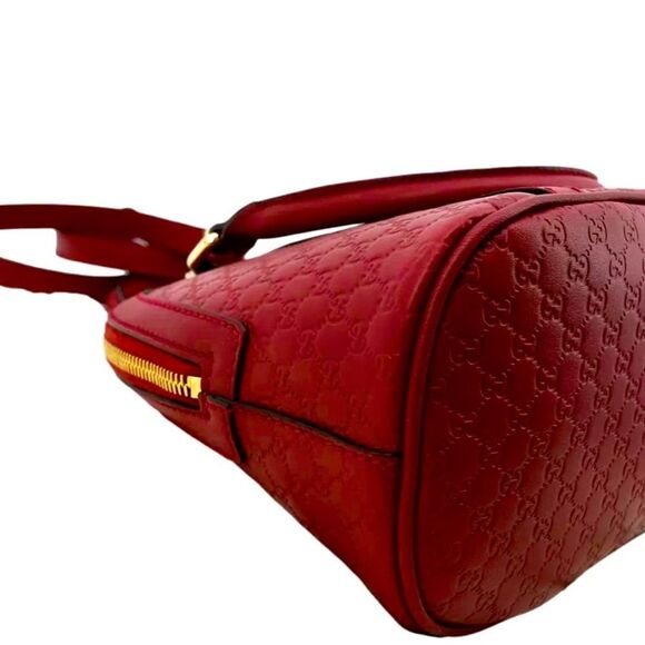 Auth Gucci Red Microguccisima Convertible 2way Mini Dome Satchel Crossbody - Picture 8 of 12